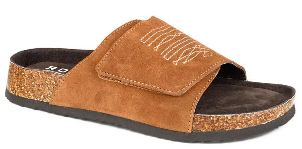 WOMEN'S ROPER TAN SUEDE BOOT STITCH SANDAL