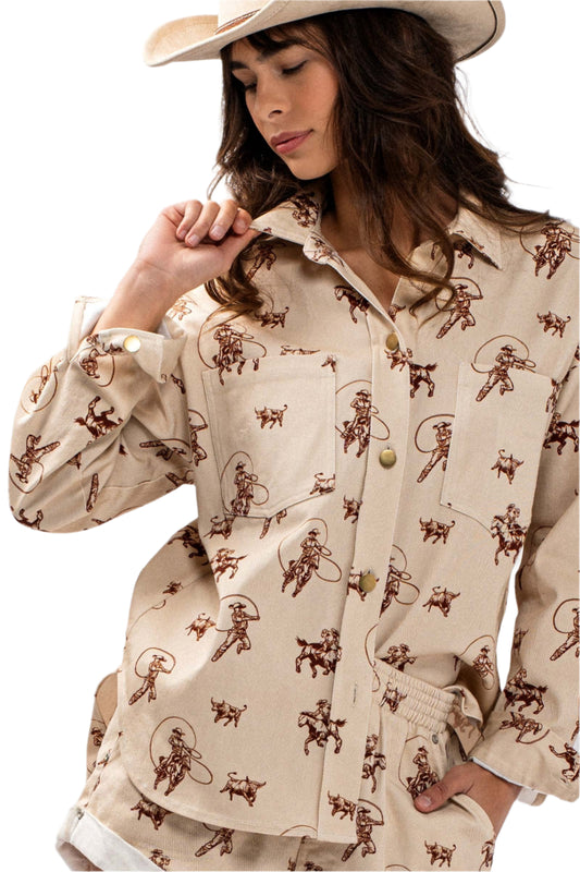 RODEO ROUND UP WESTERN BUTTON UP SHIRT