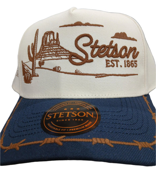 STETSON "LANDSCAPE" BALL CAP in NAVY/BROWN