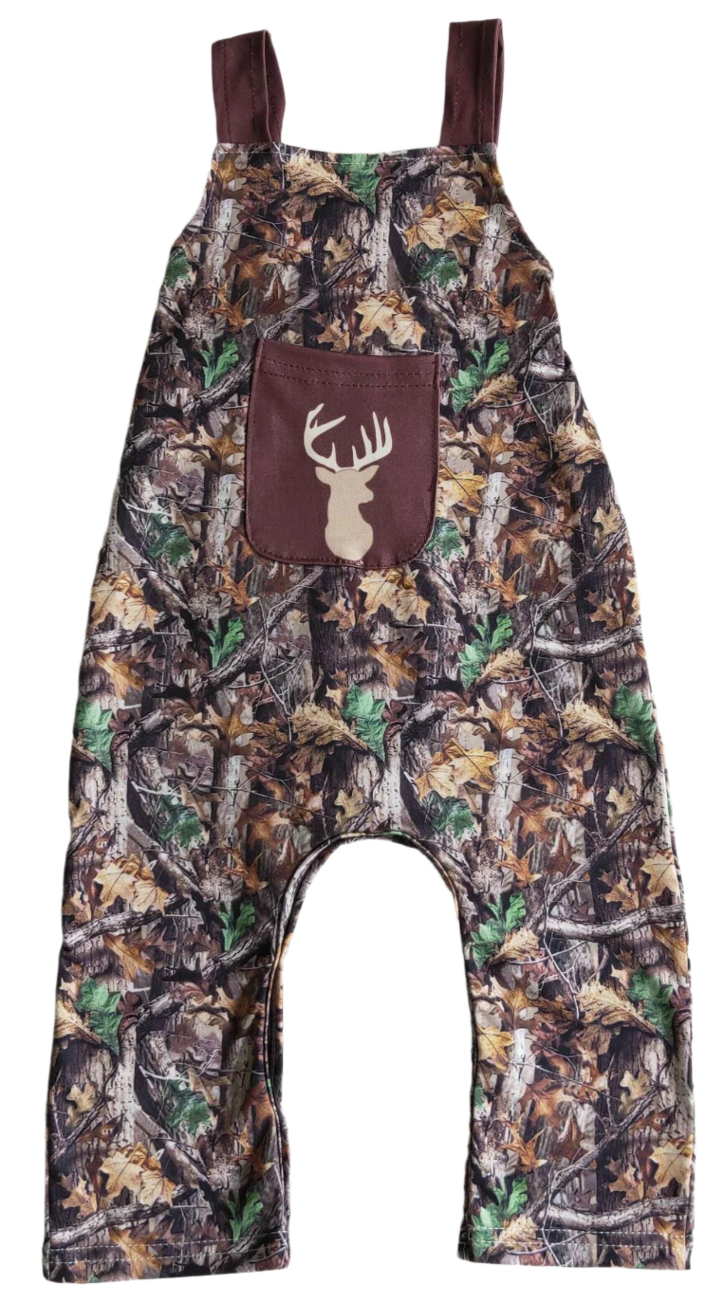 BABY BOY REALTREE STYLE CAMO with BUCK HEAD POCKET OVERALLS