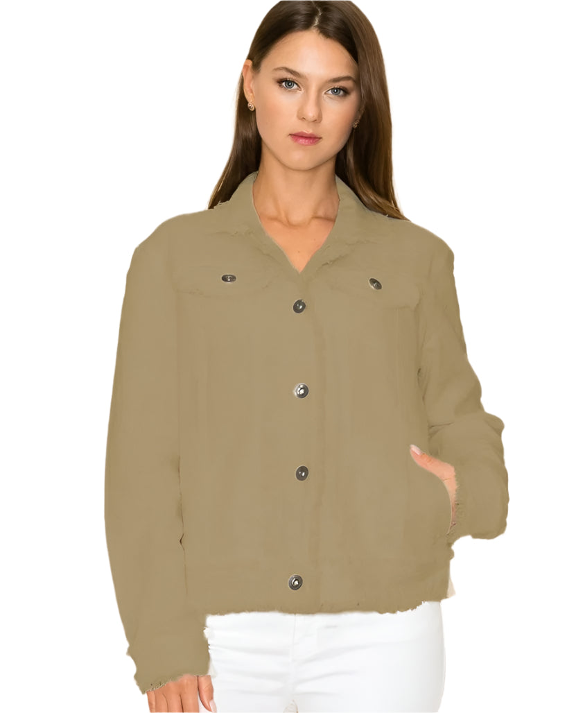W.A.Y COTTON TWILL JACKET in CAMEL