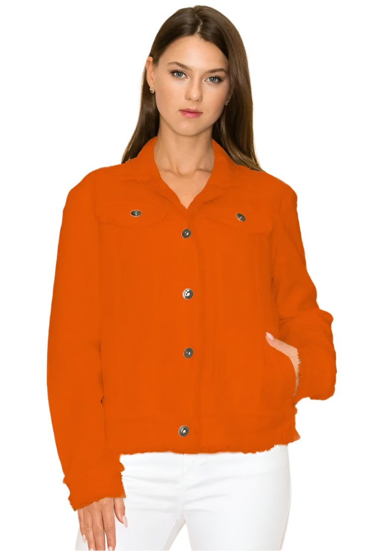 W.A.Y COTTON TWILL JACKET in ORANGE