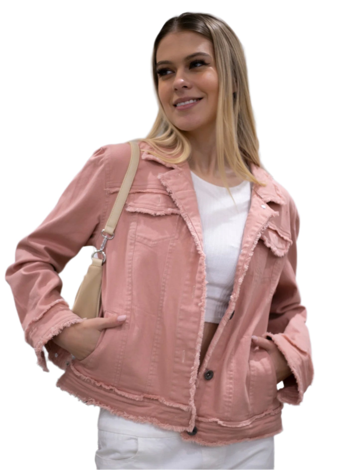 W.A.Y STRETCH JEAN JACKET in PINK