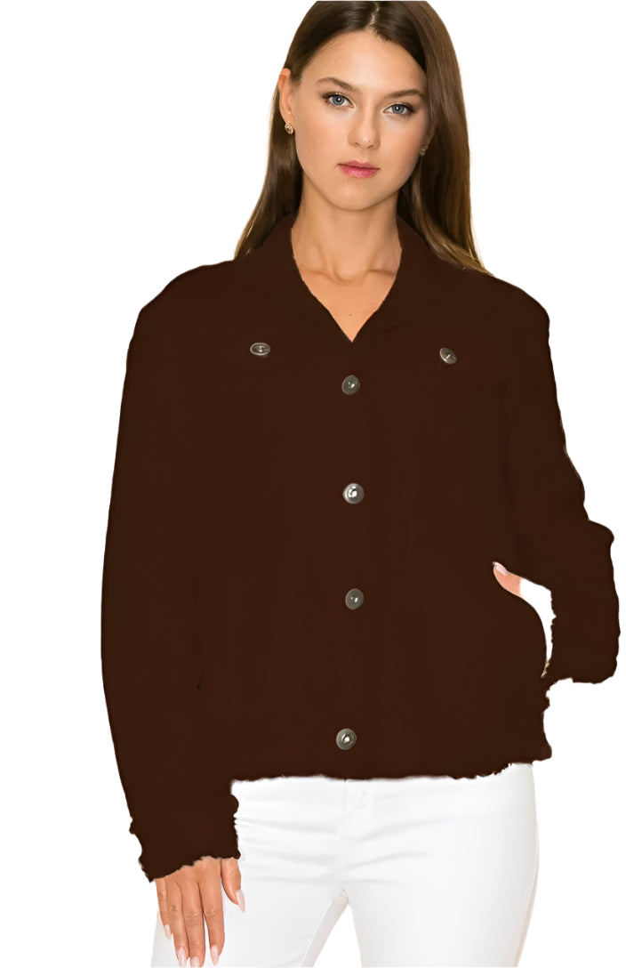 W.A.Y COTTON TWILL JACKET in CHOCOLATE