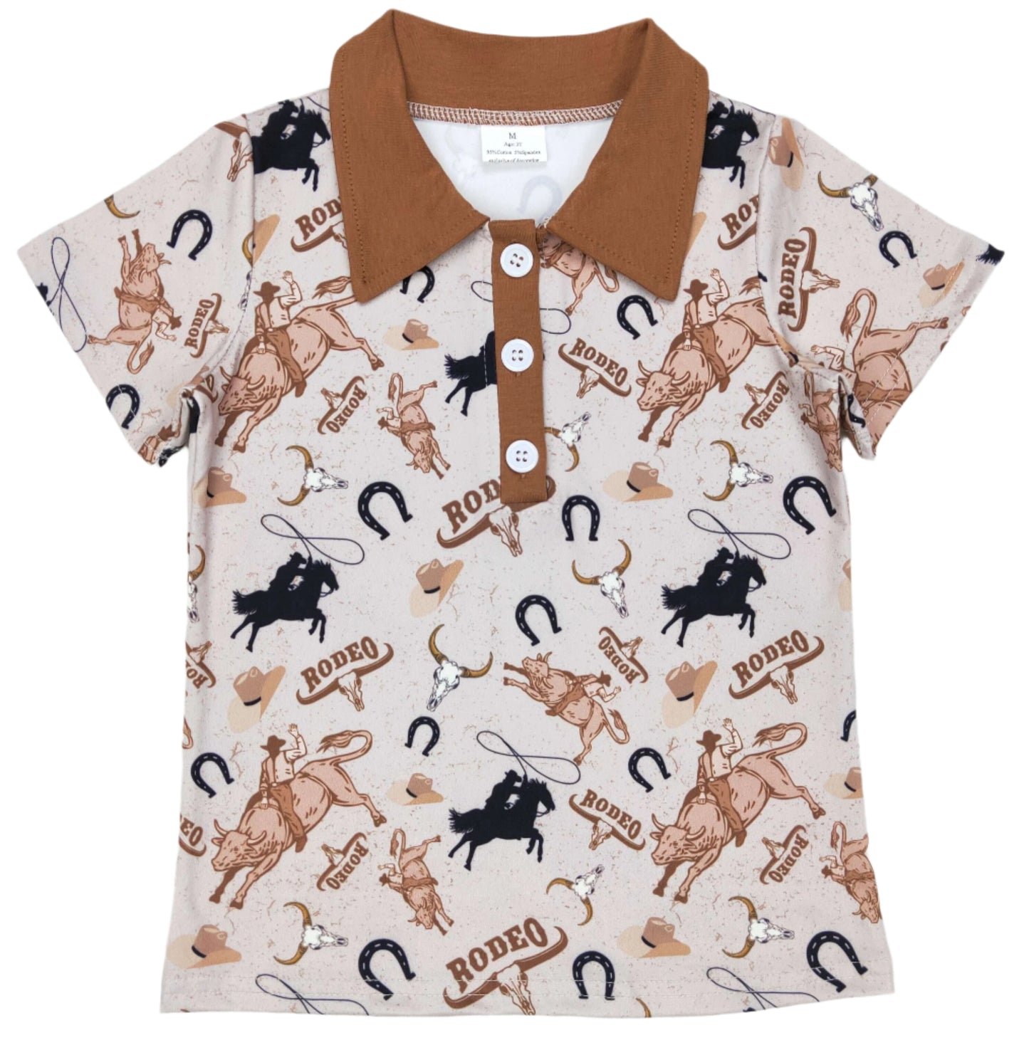 RODEO BULL BOY'S WESTERN POLO SHIRT