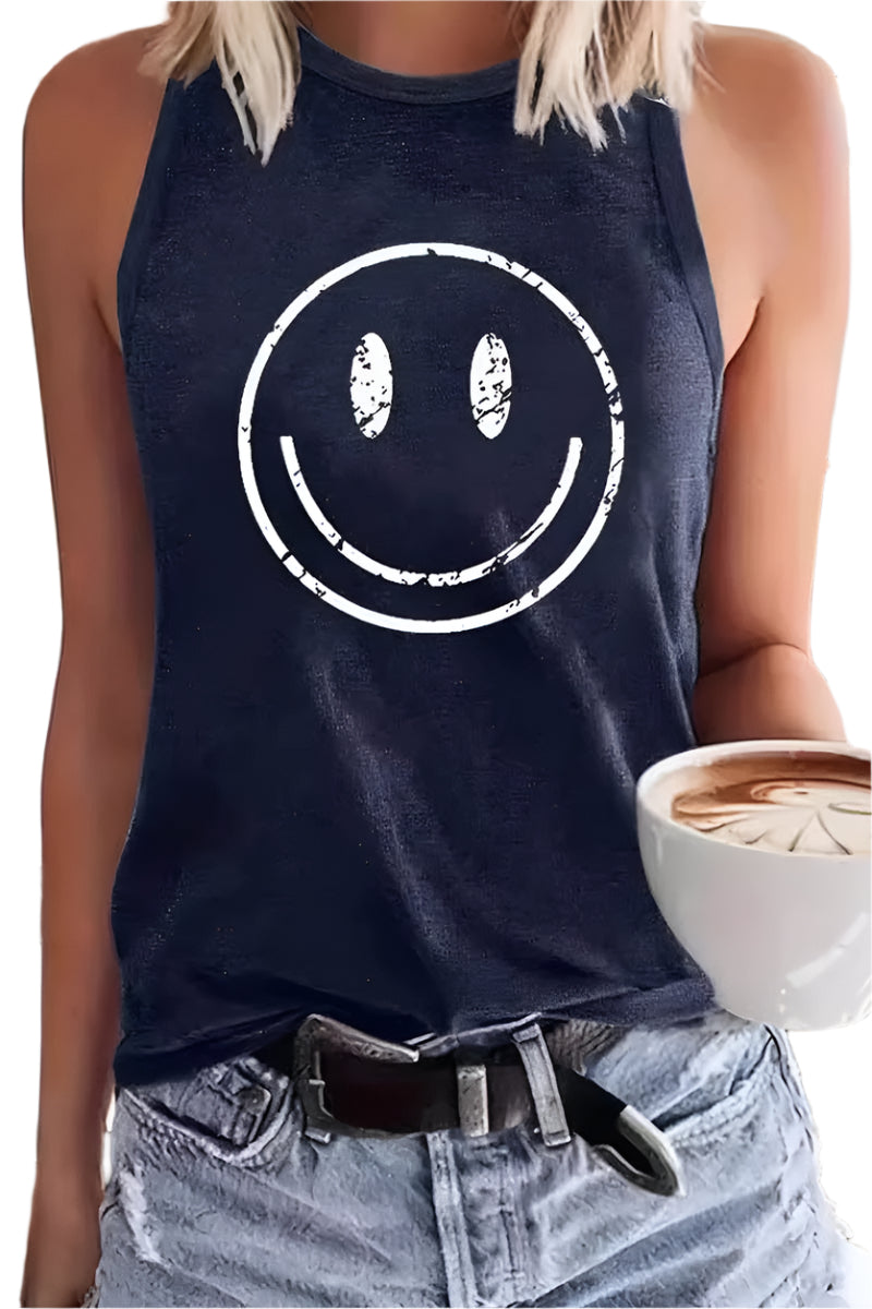 SMILEY FACE GRAPHIC TANK TOP