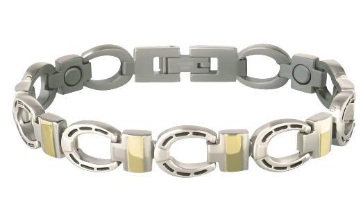 SILVER HORSESHOE DUET MAGNETIC BRACELET