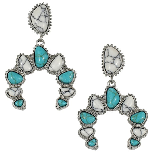 JUSTIN EARRINGS NAJA CHARM ACCENTED WITH 2 COLORED STONES
