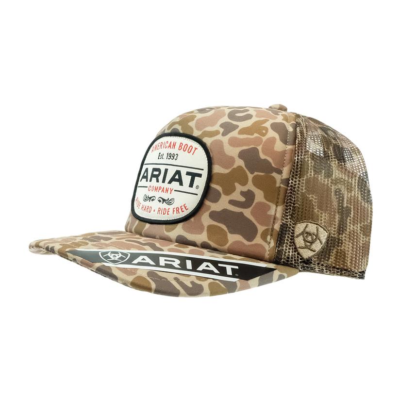 ARIAT MEN'S CAMO DUCK PATCH MESH BACK CAP