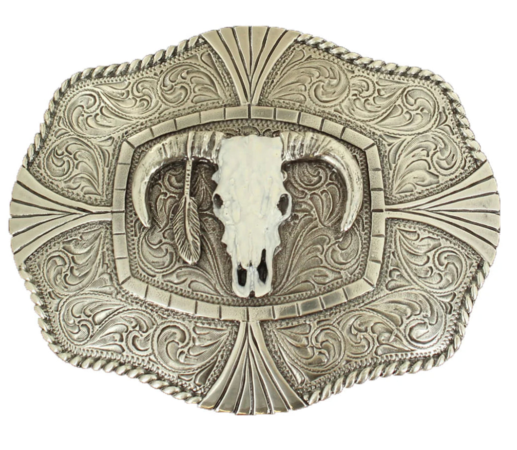 NOCONA RECTANGLE COW SKULL BUCKLE