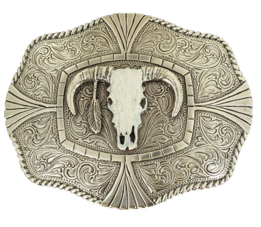 NOCONA RECTANGLE COW SKULL BUCKLE