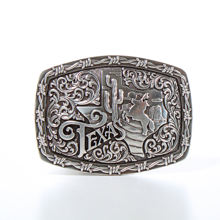 NOCONA MENS RECTANGLE TEXAS CACTUS HORSE BUCKLE