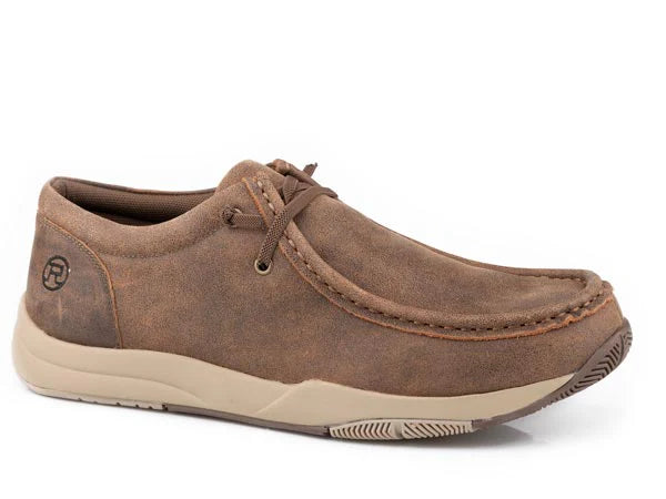 MEN'S ROPER VINTAGE BROWN LEATHER LOW CHUKKA SHOE