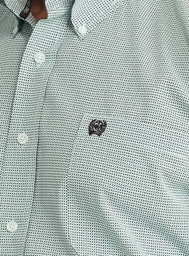 CINCH MEN'S ICE BLUE GEO PRINT BUTTON DOWN SHIRT