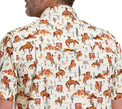 MEN'S ROPER APPAREL VINTAGE SCENIC PRINT SHORT SLEEVE SHIRT