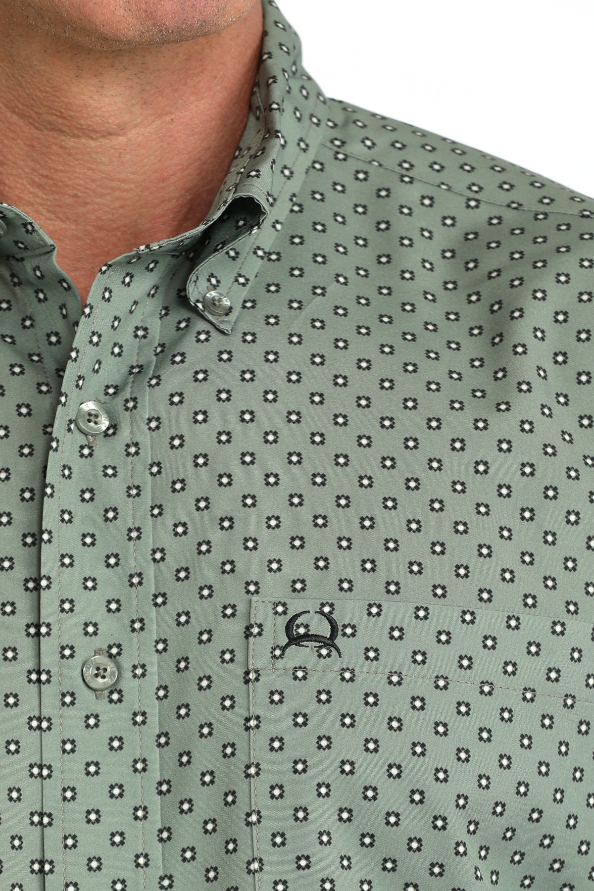 CINCH MEN'S SHORT SLEEVE PRINT ARENAFLEX SHIRT - OLIVE