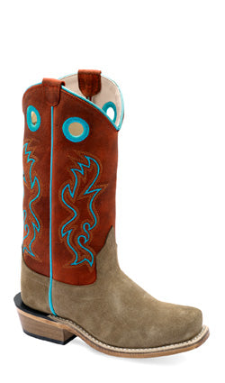 OLD WEST BOY'S SUEDE CAMEL BOOTS