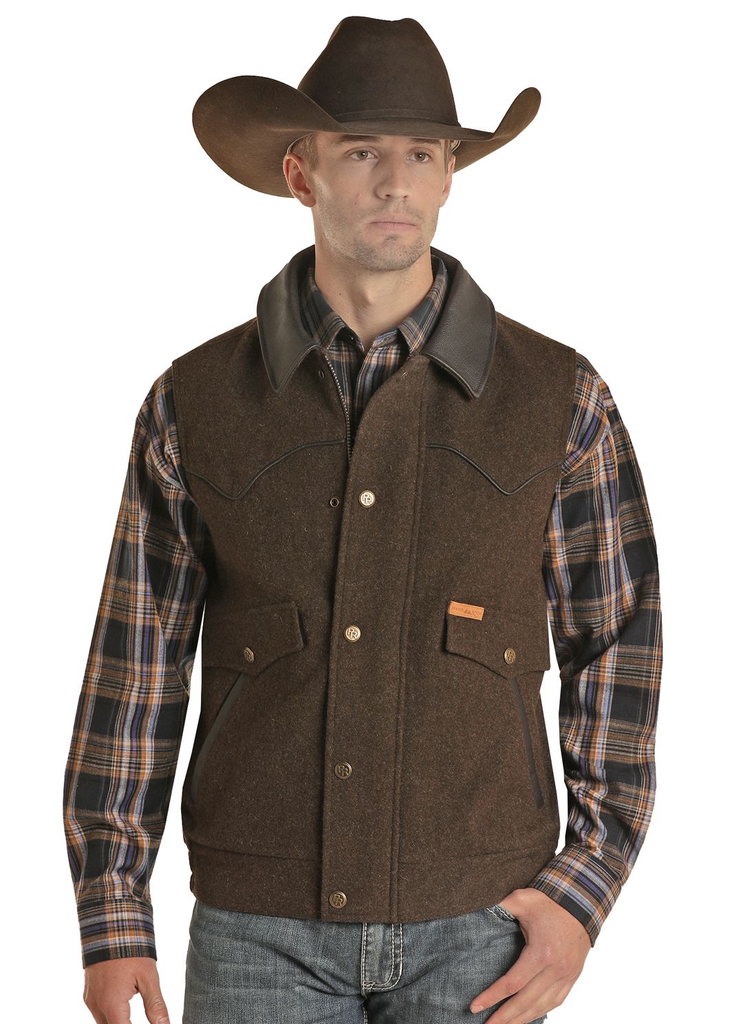 POWDER RIVER HOLBROOK HEATHER WOOL VEST - BROWN