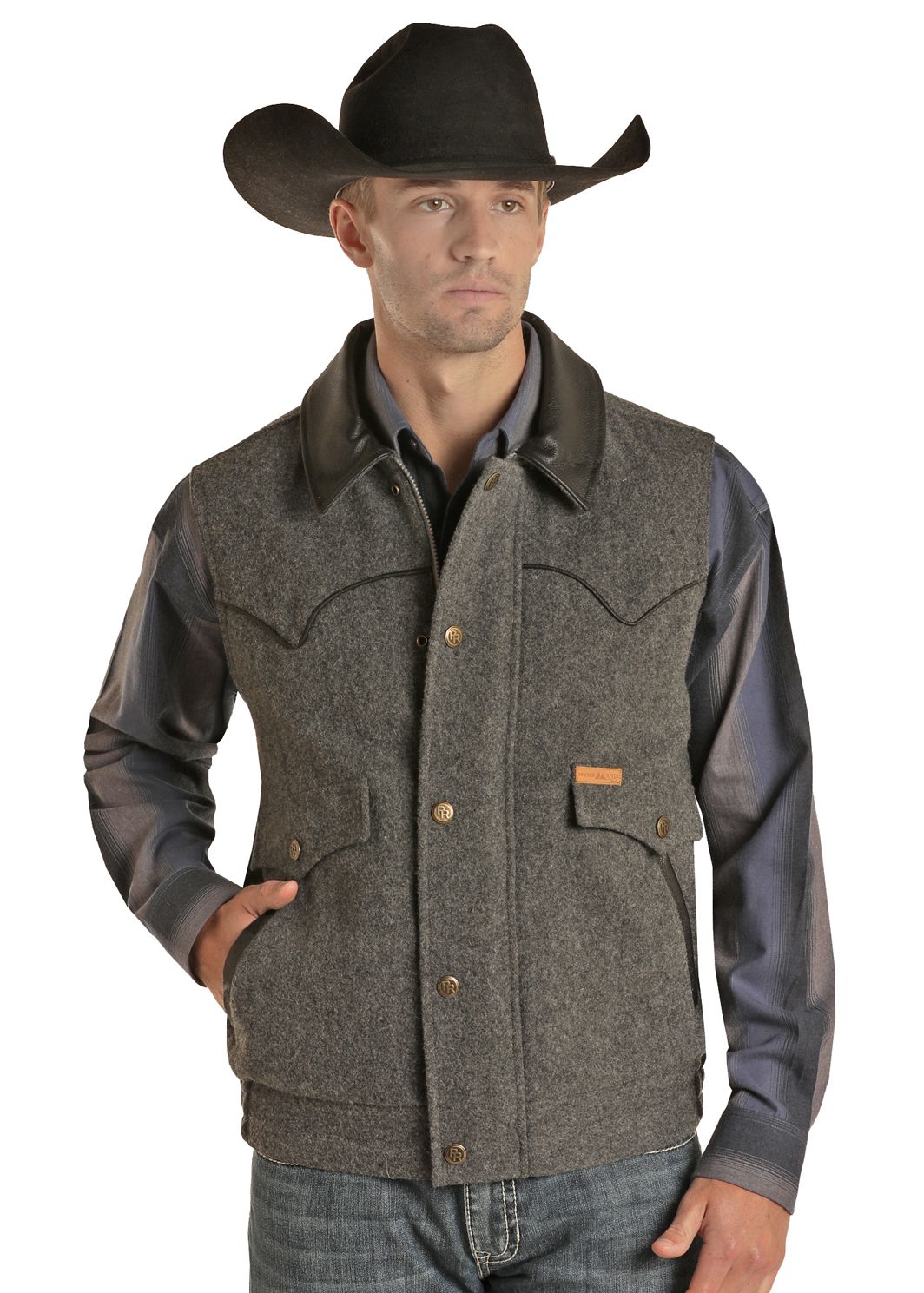 POWDER RIVER HOLBROOK HEATHER WOOL VEST - CHARCOAL