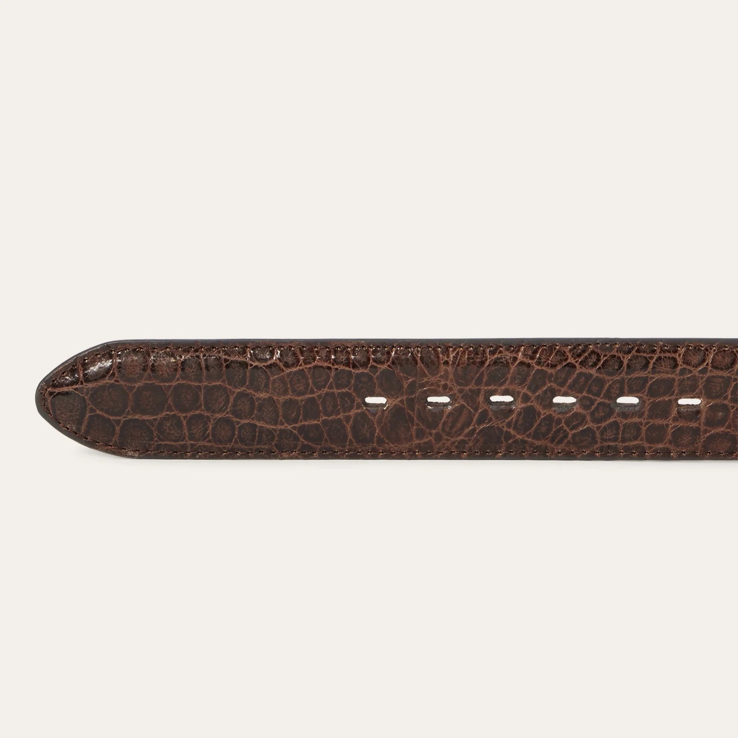 MEN'S STETSON OSTRICH PRINT CROC EMBOSSED WESTERN TAB BELT