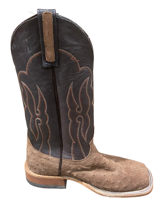 ANDERSON BEAN TOBAC SUEDE FULL QUILL OSTRICH MENS BOOTS