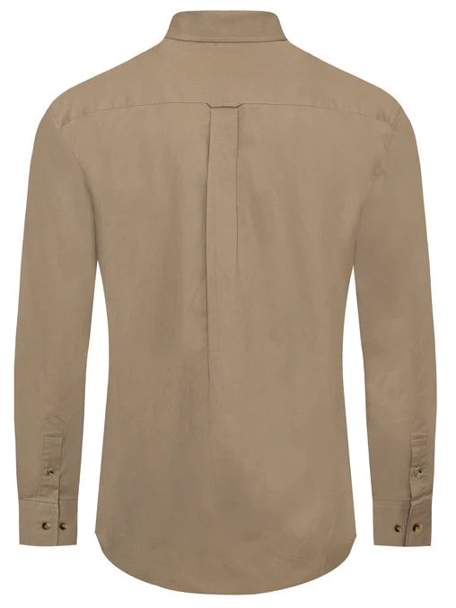 RODEO CLOTHING MEN'S SOLID COTTON TWILL BUTTON-DOWN SHIRT in KHAKI