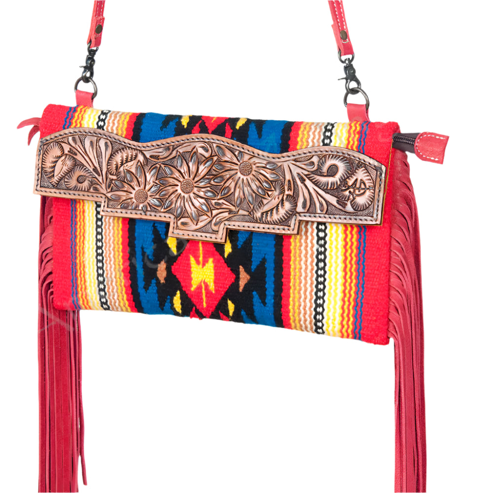 AMERICAN DARLING WOOL AZTEC BLANKET CROSSBODY PURSE