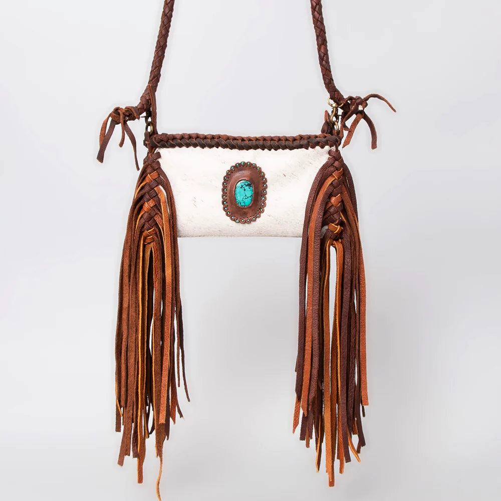 Cowhide purse 2025 with fringe