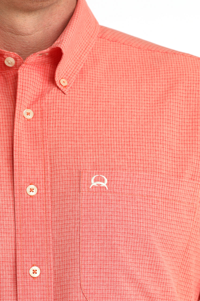 CINCH MEN'S SHORT SLEEVE PLAID ARENAFLEX SHIRT - RED