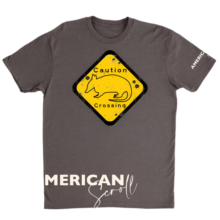 CAUTION ARMADILLO CROSSING - UNISEX TEE SHIRT