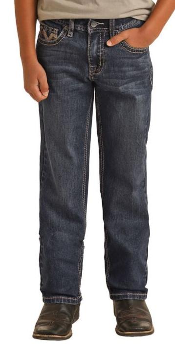 ROCK & ROLL BOY'S VINTAGE DARK WASH REVOLVER JEAN