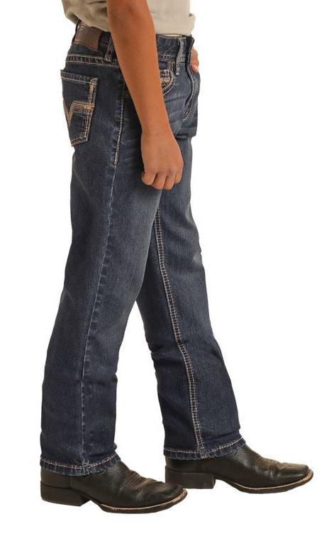 ROCK & ROLL BOY'S VINTAGE DARK WASH REVOLVER JEAN