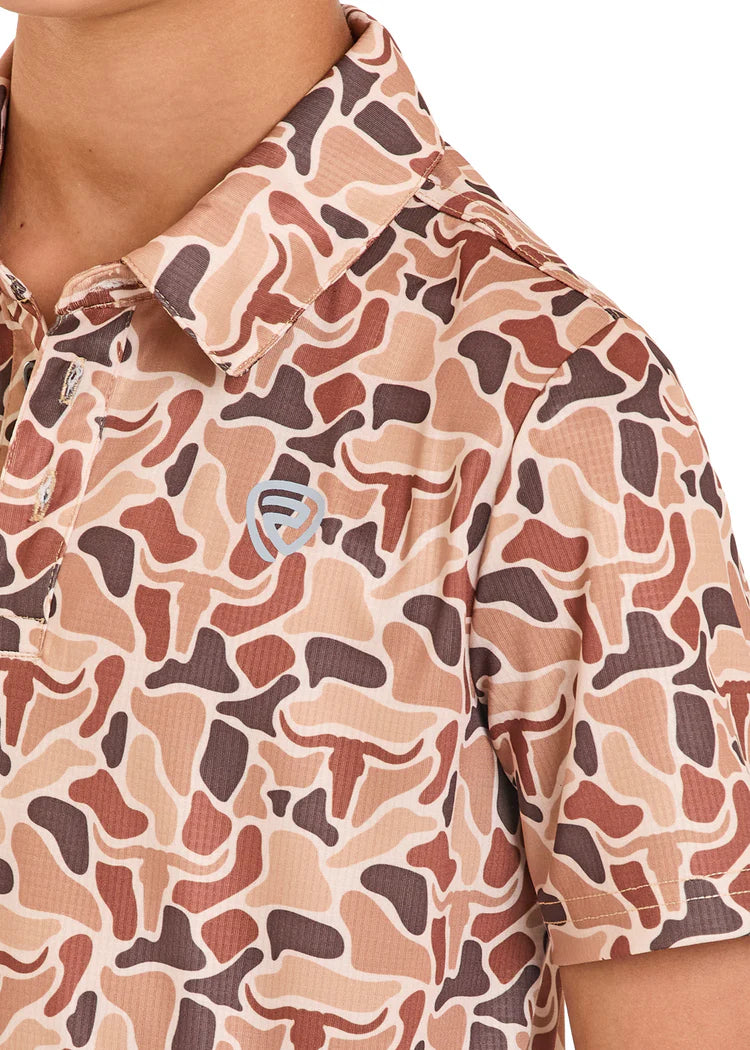 ROCK AND ROLL BOY'S CAMO PRINT MESH POLO