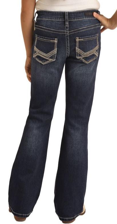 ROCK & ROLL GIRLS EMBROIDERIED BOOTCUT JEANS