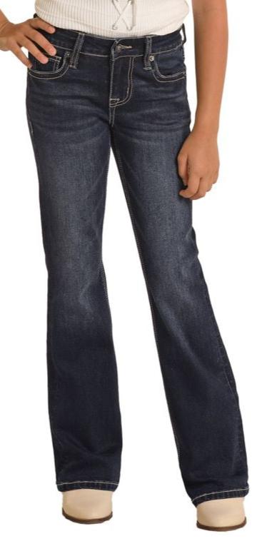 ROCK & ROLL GIRLS EMBROIDERIED BOOTCUT JEANS