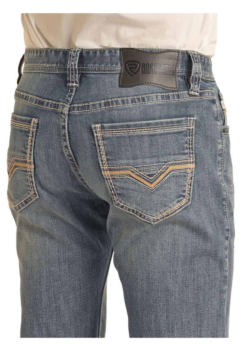 ROCK & ROLL DENIM MEN'S REVOLVER SLIM STRAIGHT JEAN -MEDIUM WASH