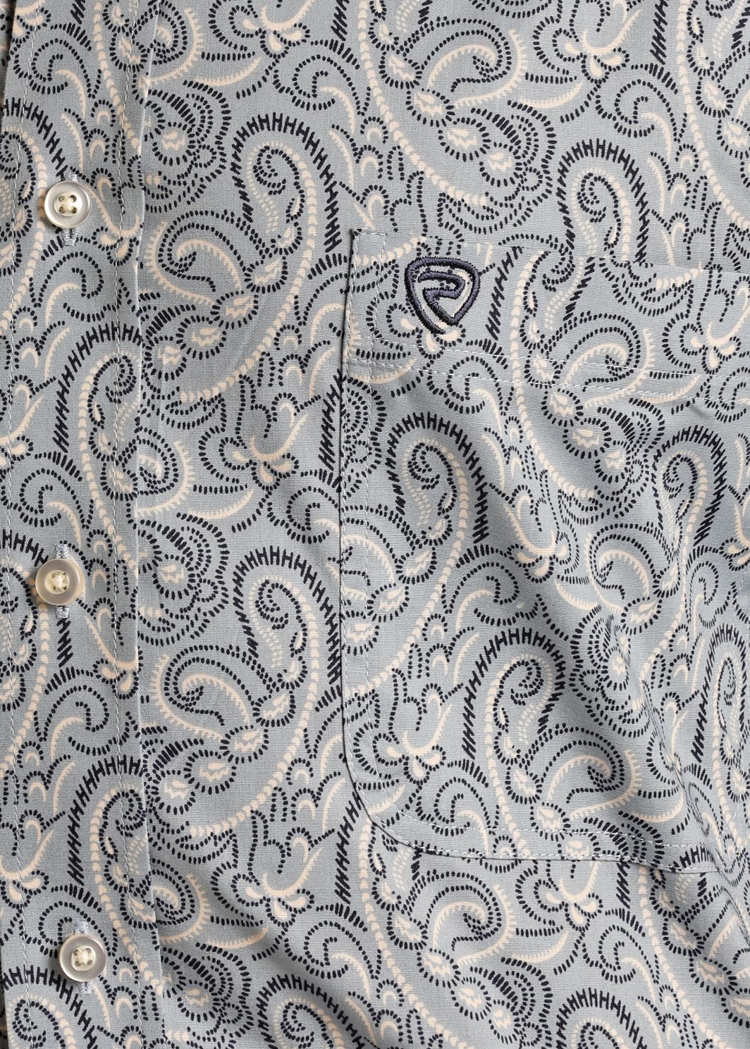 ROCK & ROLL MENS CLASSIC FIT PAISLEY LONG SLEEVE BUTTON SHIRT