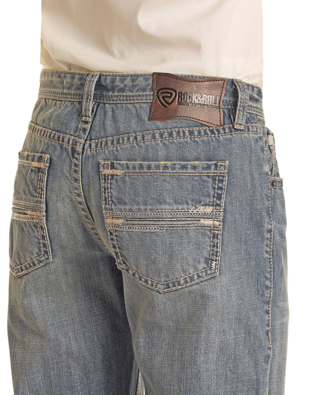 ROCK & ROLL MEN'S RELAXED BOOTCUT LIGHT WASH JEANS