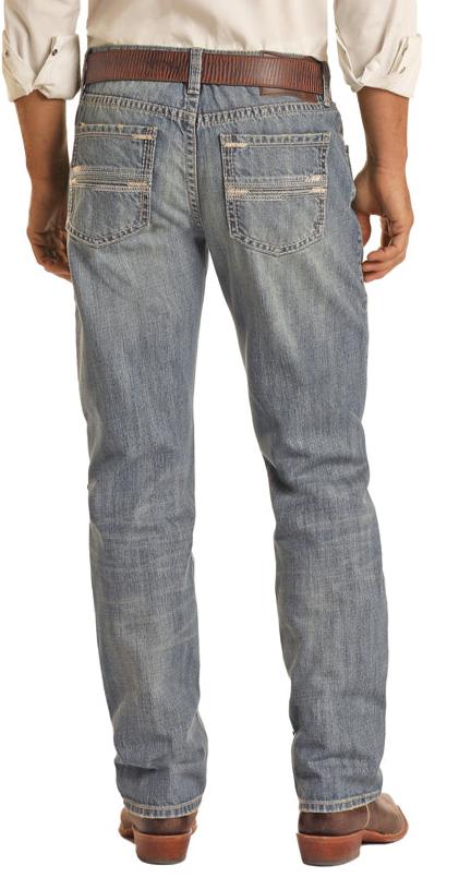 ROCK & ROLL MEN'S RELAXED BOOTCUT LIGHT WASH JEANS
