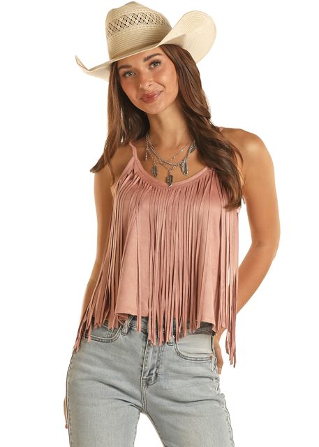 Rock & Roll Cowgirl Women's Fringed Suede Tank - 2 COLORS