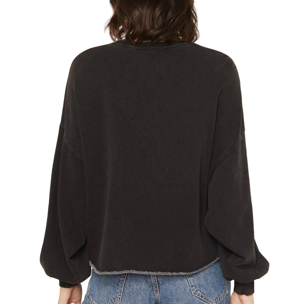 ROCK & ROLL DENIM EMBROIDERED BOOTSTITCH SWEATSHIRT