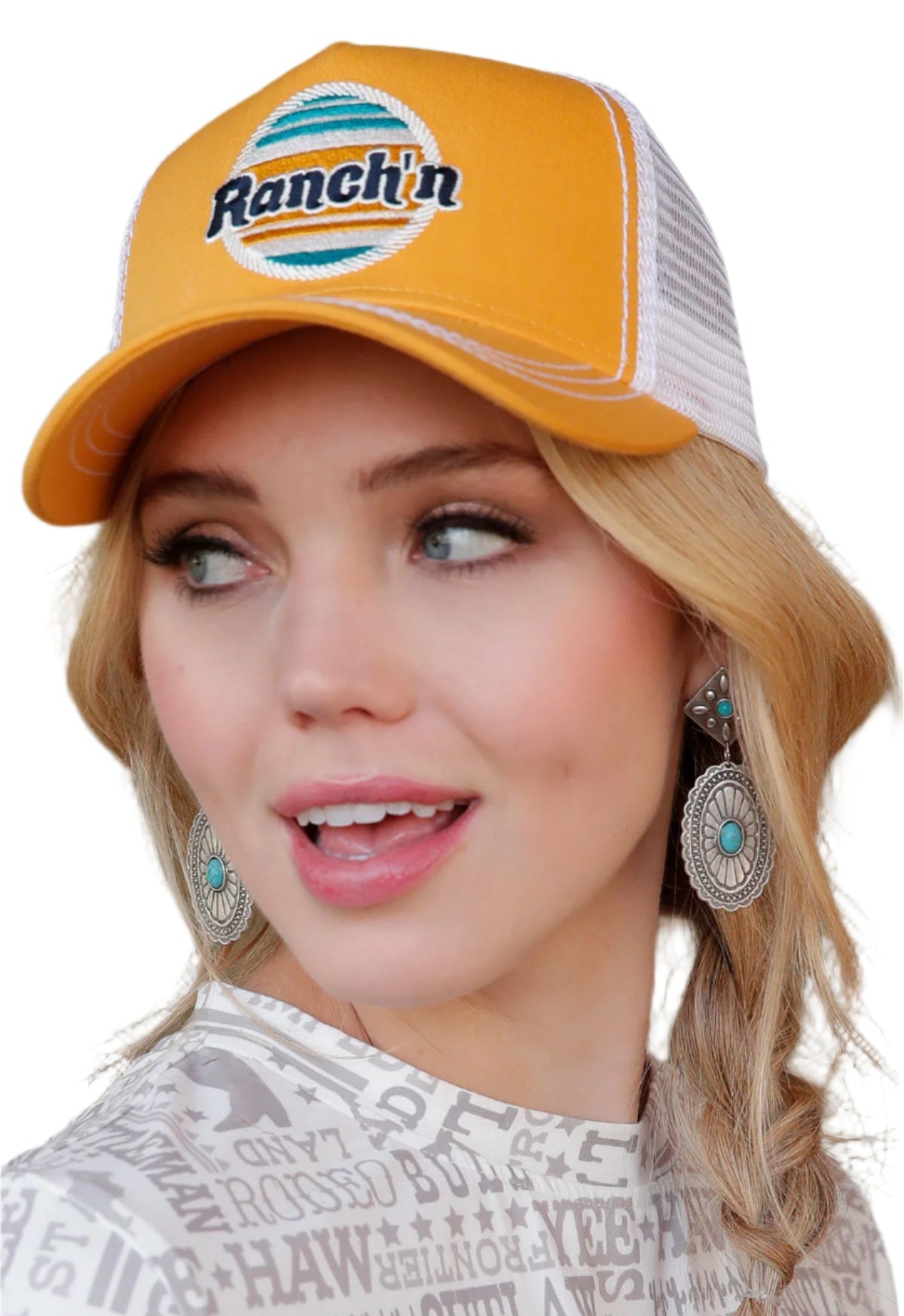 Cinch Ladies Yellow Ranch'n Trucker Cap - YELLOW