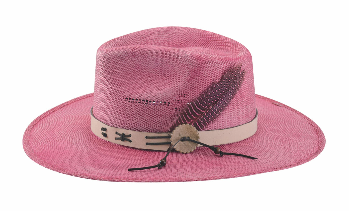 CHASING SUMMER BANGORA STRAW FEDORA in CHERRY