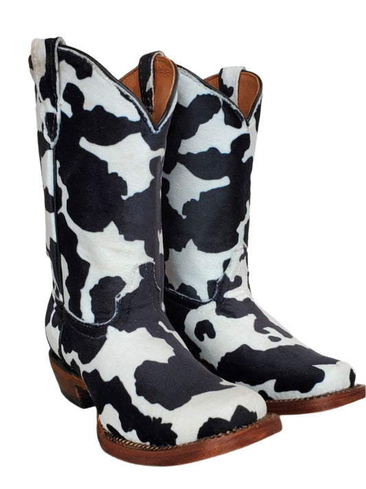 TANNER MARK GIRL'S COWHIDE PRINT BOOTS