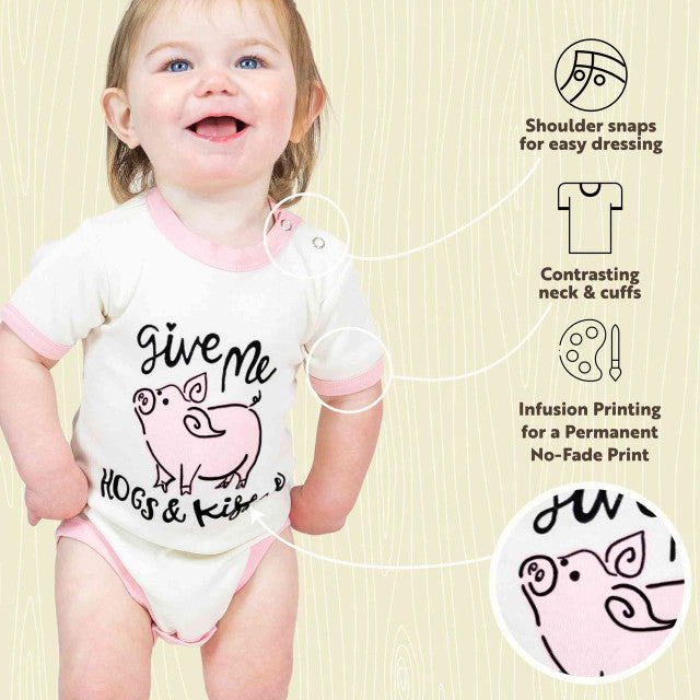 INFANT "HOGS and KISSES" CREEPER ONESIE