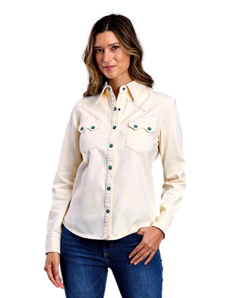 STETSON WESTERN WOMEN'S CREAM DENIM SNAP SHIRT