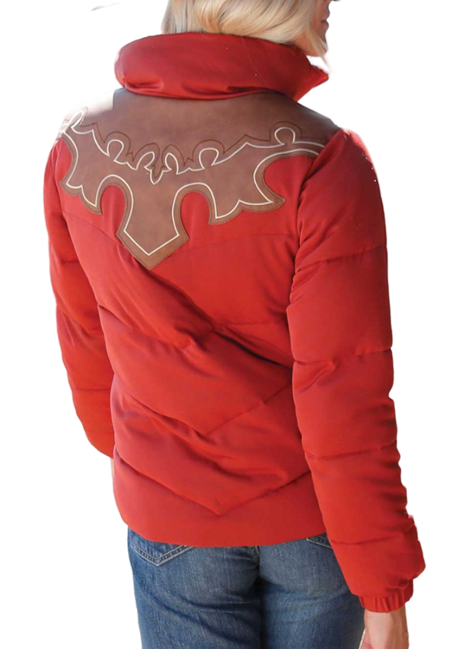 CRUEL GIRL WESTERN PUFFER JACKET - RED