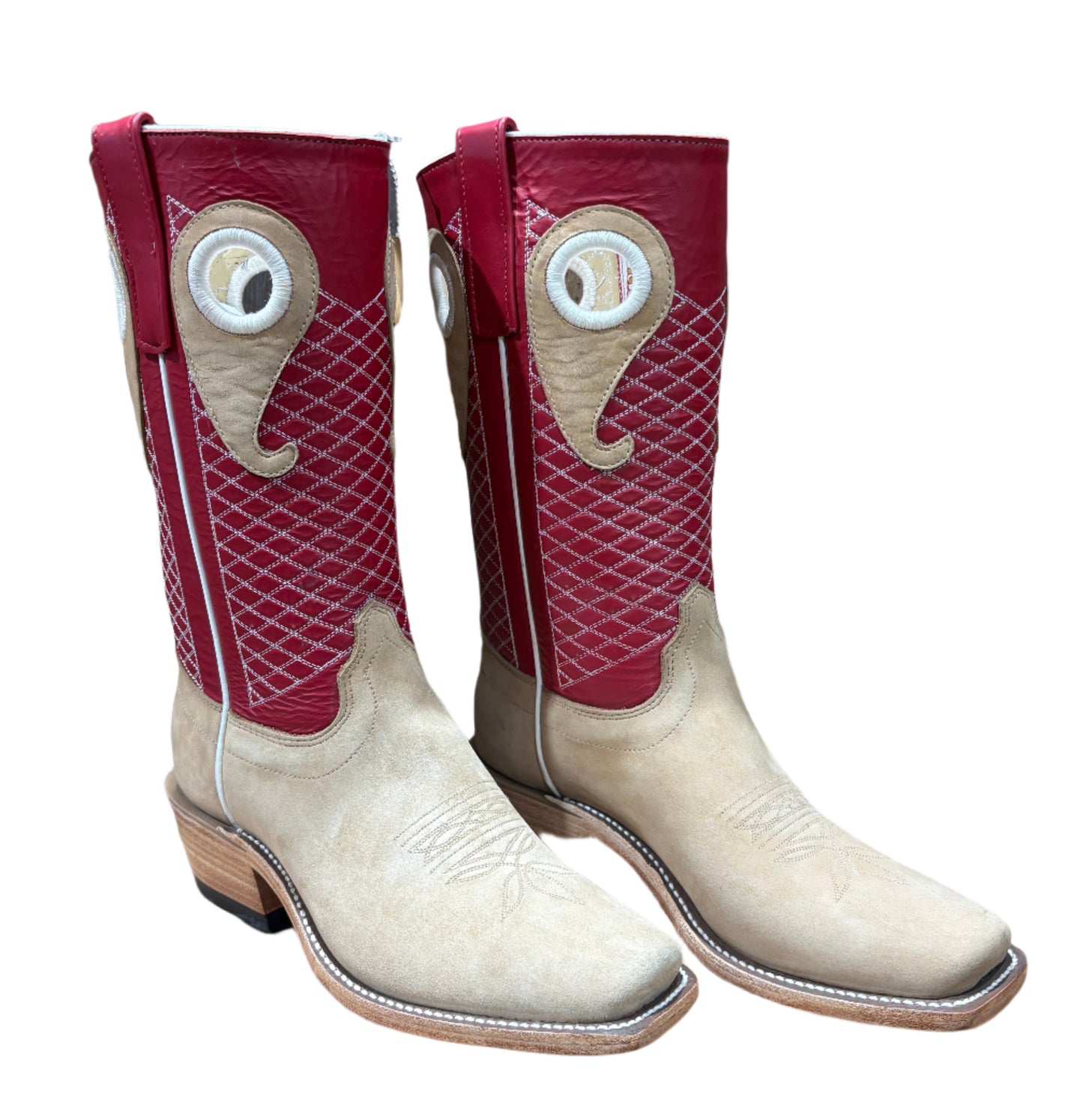 MENS OLATHE TAN CRAZYHORSE RED STOVEPIPE BOOT