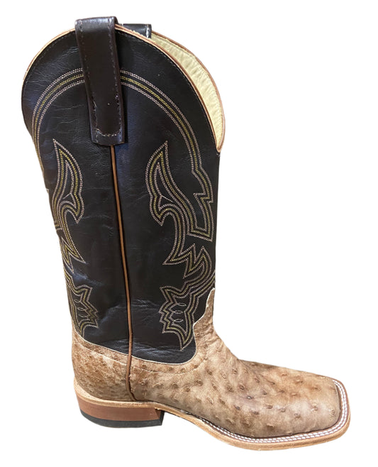 ANDERSON BEAN RUM GLAZED FULL QUILL OSTRICH MENS BOOTS