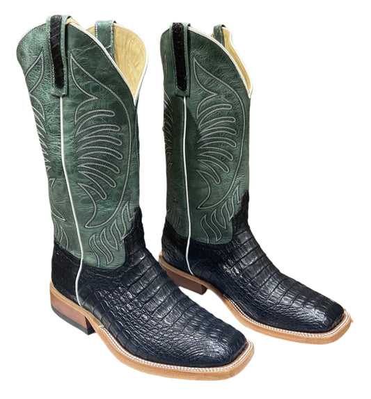 ANDERSON BEAN BLACK CAIMAN HORNBACK MENS BOOTS